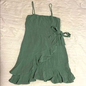 Green wrap dress